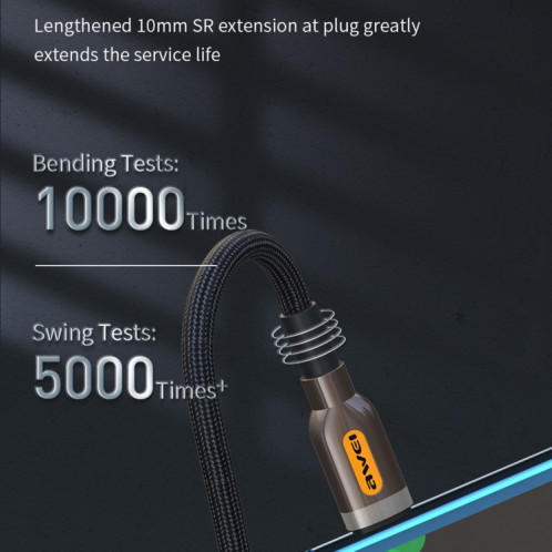 AWEI CL-125T Type-C / USB-C à Type-C / USB-C Câble de données de charge rapide, longueur: 1M (noir) SA201A968-07