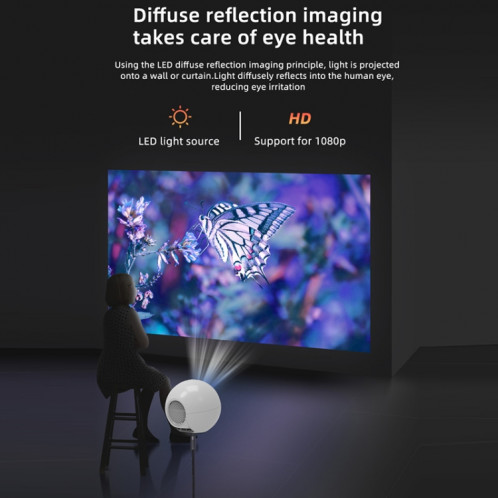 YG270 + 1280x720p 100ansi LCD LED Projecteur Smart, Version sans fil même écran, Type de fiche: Plug SH620198-08