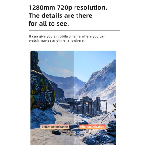 YG270 + 1280x720p 100ansi LCD LED Projecteur Smart, Version sans fil même écran, Type de fiche: Plug UK SH6202775-08
