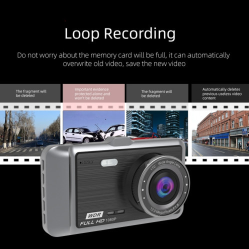 Anytek A60 voiture 4 pouces IPS écran HD 1080P 170 degrés grand Angle double caméra ADAS enregistreur de conduite SH0539368-07