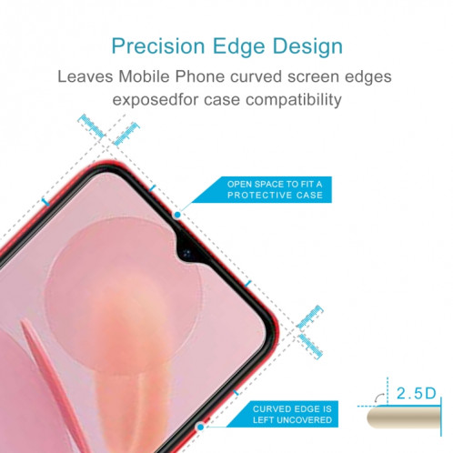 50 pcs 0,26 mm 9h 2,5D Film en verre trempé pour Ulefone Note 12 SH53031148-06