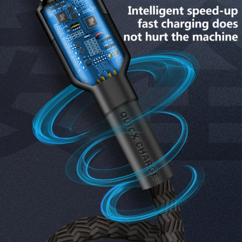 Micro USB 5A Tatouage de beauté Câble de charge USB, longueur du câble: 1m (noir) SH802A172-07