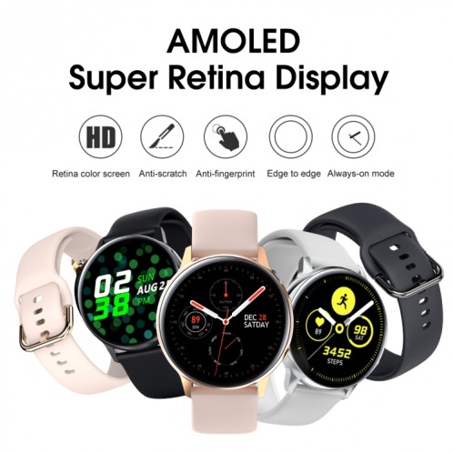 SG2 1,2 pouce Smart Watch à écran AMOLED, IP68 IP68, Contrôle musical de support / Photographie Bluetooth / Moniteur de fréquence cardiaque / Surveillance de la pression artérielle (argent) SH101C1797-013