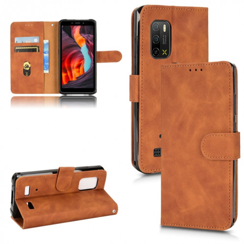 Pour Ulefone Armor X10 Skin Feel Magnetic Flip Leather Phone Case (marron) SH404E1452-06