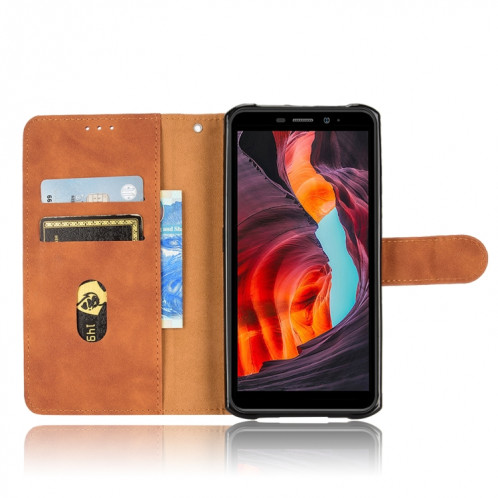 Pour Ulefone Armor X10 Skin Feel Magnetic Flip Leather Phone Case (marron) SH404E1452-06