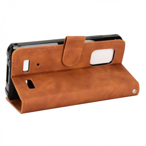 Pour Ulefone Armor X10 Skin Feel Magnetic Flip Leather Phone Case (marron) SH404E1452-06