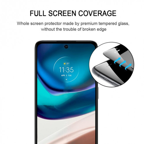 Écran de couverture de colle complète Protecteur Film en verre trempé pour Motorola Moto G42 SH14011802-08