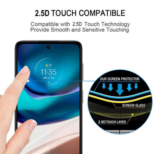 Écran de couverture de colle complète Protecteur Film en verre trempé pour Motorola Moto G42 SH14011802-08