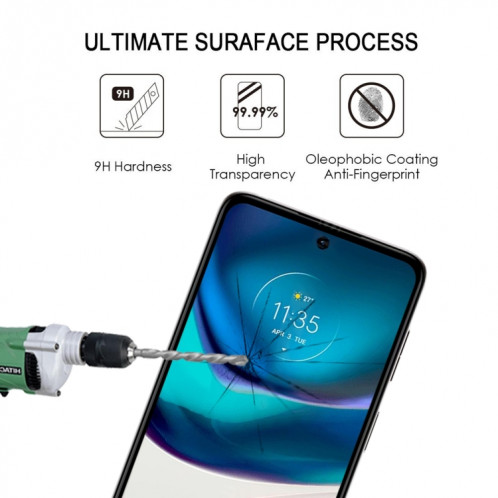 Écran de couverture de colle complète Protecteur Film en verre trempé pour Motorola Moto G42 SH14011802-08