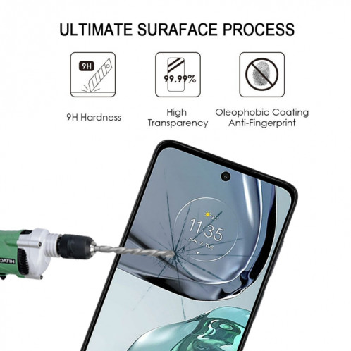 Film en verre trempé de couverture de colle complète pour Motorola Moto G62 5G SH1402862-08