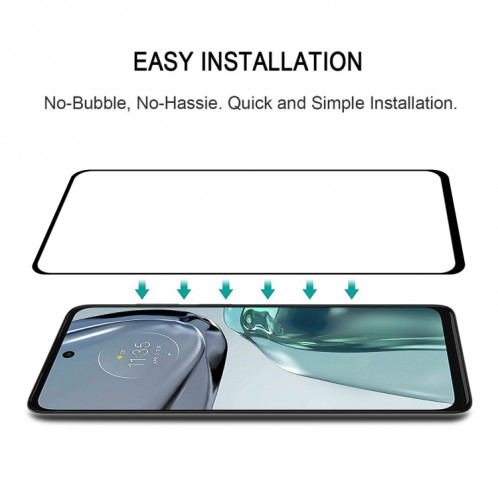 Film en verre trempé de couverture de colle complète pour Motorola Moto G62 5G SH1402862-08