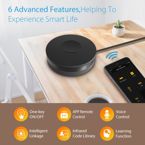NEO NAS-IR02W WiFi IR Remotc Control Support Amazon Alexa / Google Home(Black) SN901B378-07