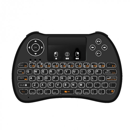 H9 H9 MINI MINI WIRESS WIRESS AIR MONDE QWERTY Clavier avec rétroéclairage blanc et pavé tactile pour PC, TV (noir) SH701A253-07