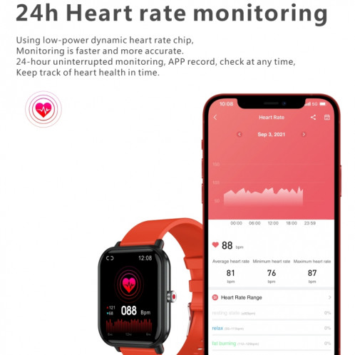Q9 Pro 1,7 pouce TFT HD Screen Smart Watch, support Surveillance de la température corporelle / surveillance de la fréquence cardiaque (orange) SH601C1551-07