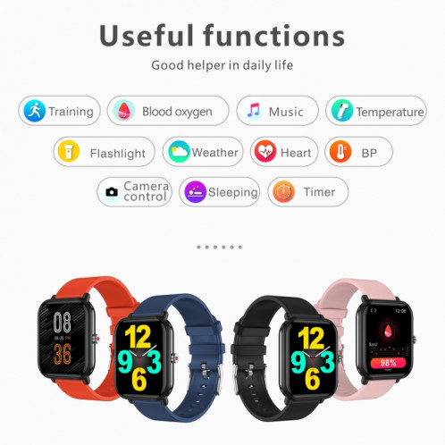 Q9 Pro 1,7 pouce TFT HD Screen Smart Watch, support Surveillance de la température corporelle / surveillance de la fréquence cardiaque (rose) SH601B808-07