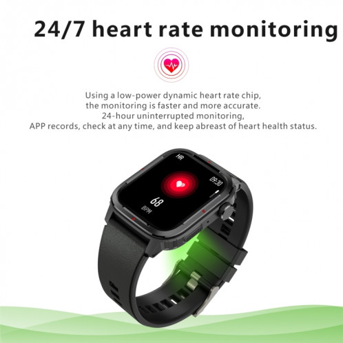 Q25 1,7 pouce TFT HD Screen Smart Watch, support Bluetooth Call / Hyperpwek Pressure Suiving (bleu) SH001A1249-07