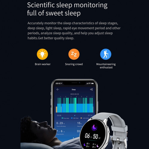 Y33 1,32 pouce TFT Color Screen Smart Watch, support Bluetooth Call / Horory Pressure Survering (Silver) SH201C154-07