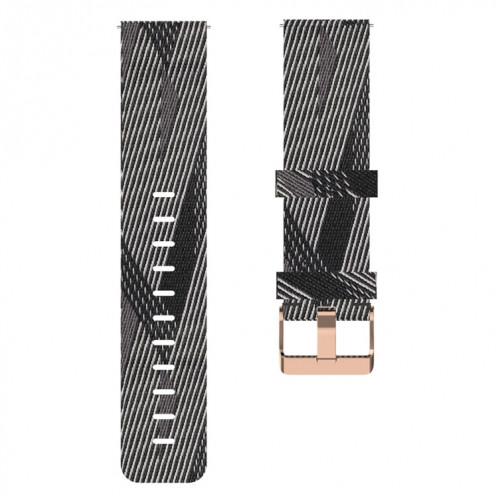 Pour ID205 Band de montre tressée en nylon 19 mm (noir + blanc) SH701B728-06