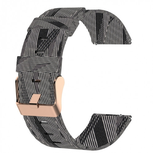 Pour ID205 Band de montre tressée en nylon 19 mm (noir + blanc) SH701B728-06