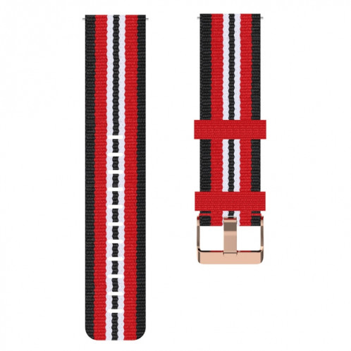 Pour ID205 Band de montre tressée en nylon 19 mm (noir + rouge) SH701D525-06