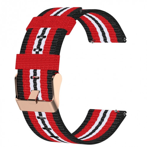 Pour ID205 Band de montre tressée en nylon 19 mm (noir + rouge) SH701D525-06