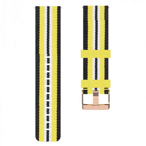 Pour ID205 Band de montre tressée en nylon 19 mm (noir + jaune) SH701E253-06