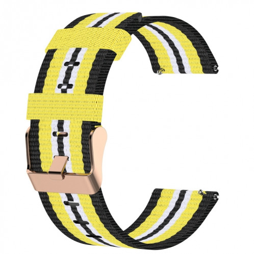 Pour ID205 Band de montre tressée en nylon 19 mm (noir + jaune) SH701E253-06