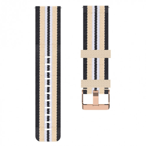 Pour ID205 Band de montre tressée en nylon 19 mm (noir + beige) SH701F1417-06