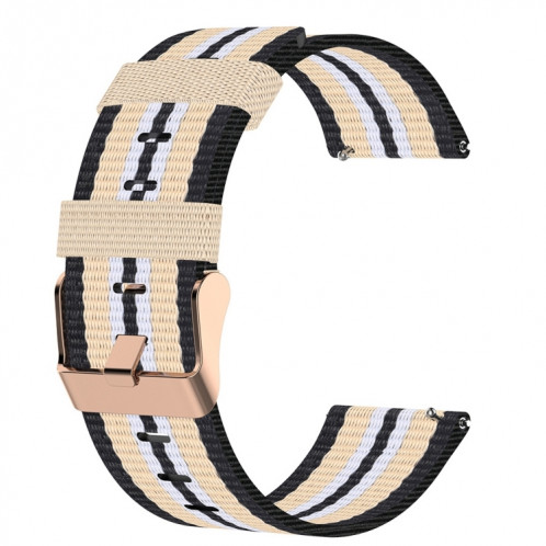 Pour ID205 Band de montre tressée en nylon 19 mm (noir + beige) SH701F1417-06