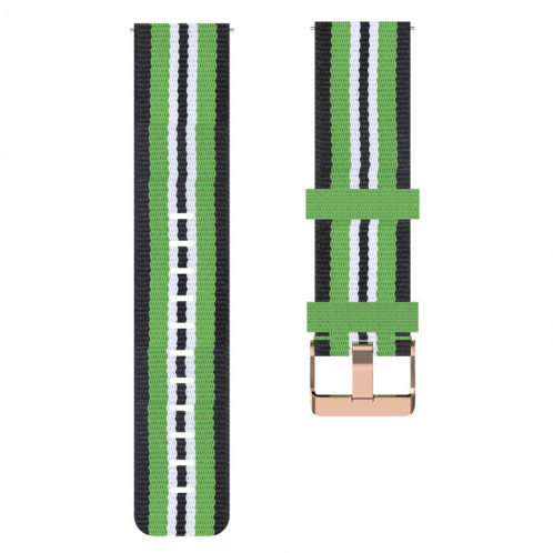 Pour ID205 Band de montre tressée en nylon de 19 mm (noir + vert) SH701G1935-06
