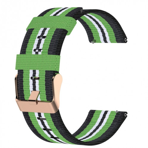Pour ID205 Band de montre tressée en nylon de 19 mm (noir + vert) SH701G1935-06