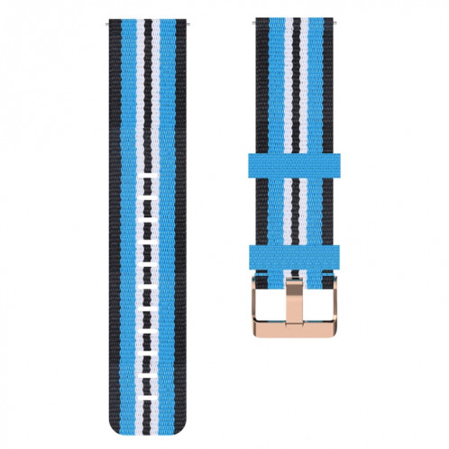 Pour ID205 Band de montre tressée en nylon 19 mm (noir + bleu) SH701I105-06