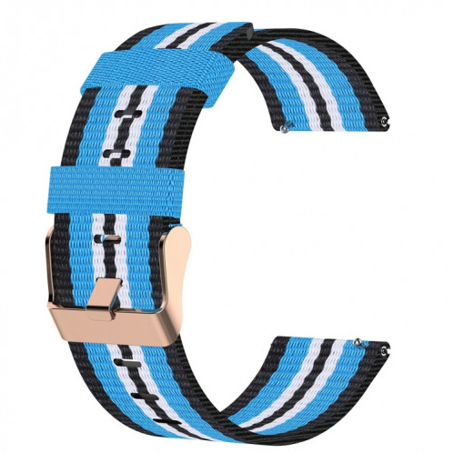 Pour ID205 Band de montre tressée en nylon 19 mm (noir + bleu) SH701I105-06