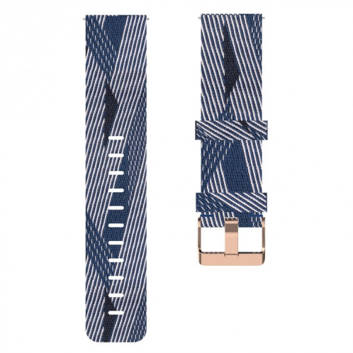 Pour ID205 Band de montre tressée en nylon 19 mm (bleu + blanc) SH701J1259-06