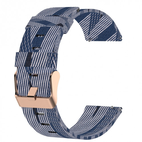 Pour ID205 Band de montre tressée en nylon 19 mm (bleu + blanc) SH701J1259-06