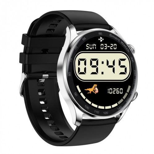 AK32 1,36 pouce IPS Tactile Scred Smart Watch, support Bluetooth Call / Blood Oxygin Survering, Style: Silicone Watch Band (Silver Black) SH801C1735-07