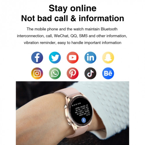 AK32 1,36 pouce IPS Tactile Scred Smart Watch, support Bluetooth Call / Blood Oxygin Survering, Style: Silicone Watch Band (Silver Black) SH801C1735-07