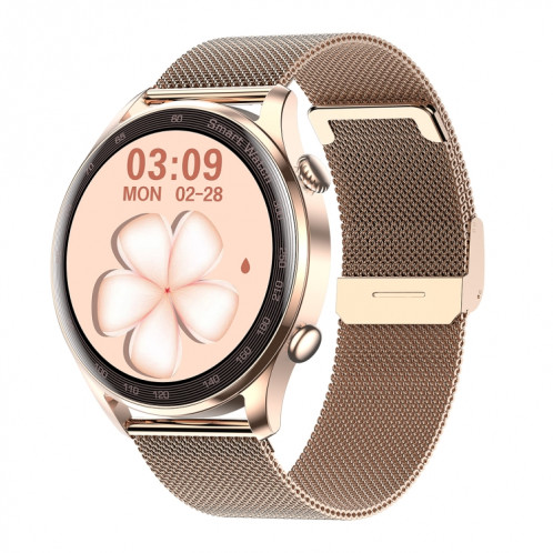 AK32 1,36 pouces IPS Tact Screen Smart Watch, Support Bluetooth Call / Blood Oxygène Surveillant, Style: Steel Watch Band (Gold) SH001B1666-07