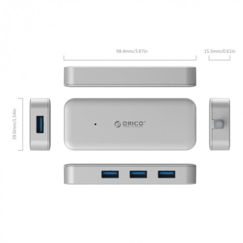 ORICO TC4U-U3 Type-C vers USB 3.0 4-port USB 3.0 Expansion Hub (Silver) SO901A1773-05