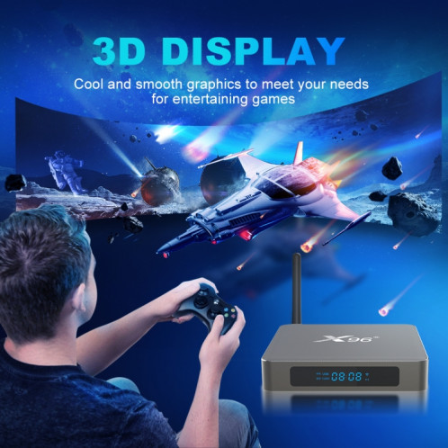 X96 X6 8K Smart TV Box Android 11.0 Player Media, RK3566 Quad Core Arm Cortex A55, RAM: 8 Go, ROM: 128 Go, Type de fiche: plug EU SH5801977-08