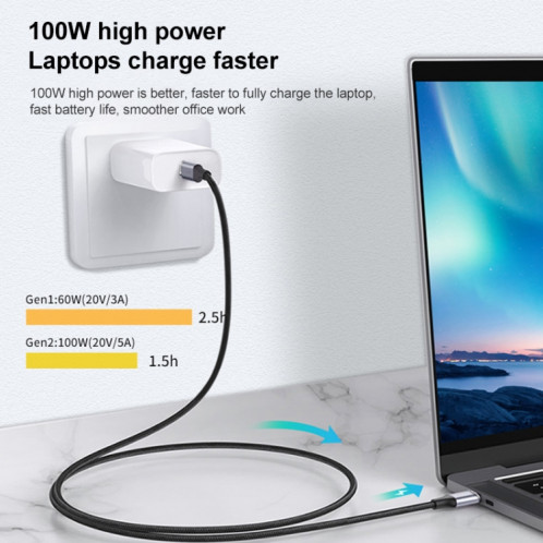 1M 10Gbps USB-C / Type-C Male à mâle Câble de transmission de données de charge mâle SH2602619-07