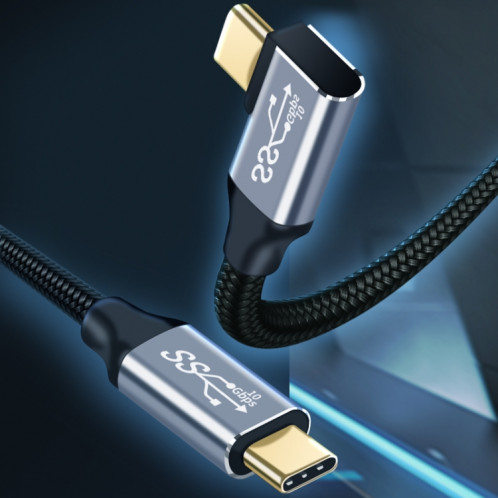 1,5 m 10 Gops USB-C / Type-C mâle droit à mâle de charge de charge du coude Câble de transmission SH36031881-07