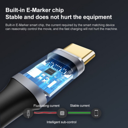 2m 10 Gops USB-C / Type-C mâle directement à mâle de charge de charge du coude Câble de transmission SH3604789-07