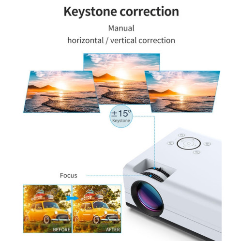 T01 800x480 2200 Lumens Mini LCD Digital Projecteur, version Android, Plug UK (White Black) SH603A89-07