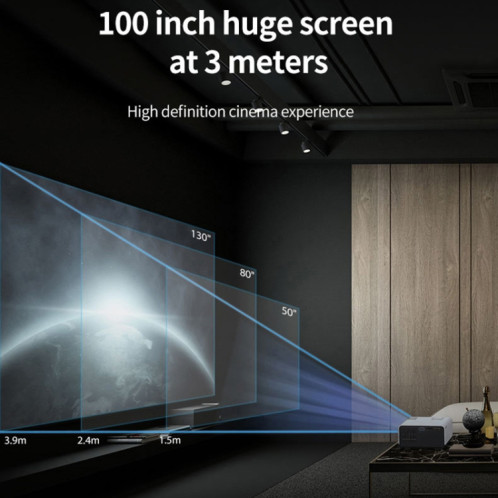 T01 800x480 2200 Lumens Mini LCD Digital Projecteur, version Android, Plug (Blanc Blanc) SH604A1275-07
