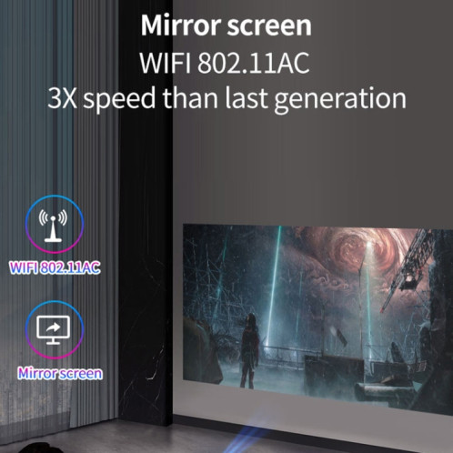 T01 800x480 2200 Lumens Mini LCD Digital Projecteur, version Android, Plug (Blanc Blanc) SH604A1275-07