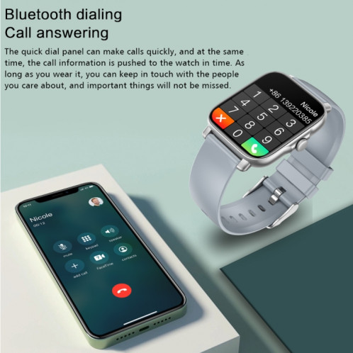 GT30 1,69 pouce TFT Screen Smart Watch, acier BNAD IP67 Assistance imperméable Call Bluetooth / Modes de sport multiples (argent) SH001B151-07