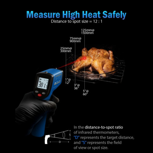Thermomètre infrarouge numérique Benetech GM321, batterie non incluse SB2254356-011