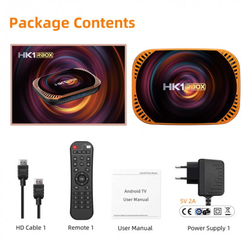 MECOOL HK1RBOX X4 4K TV Box, Android 11 Amlogic S905X4 CPU avec RC 4GB + 128 Go (plug EU) SM603B1347-07