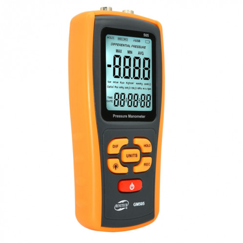 Gauge de pression portable Benetech GM505, batterie non incluse SB22821065-06